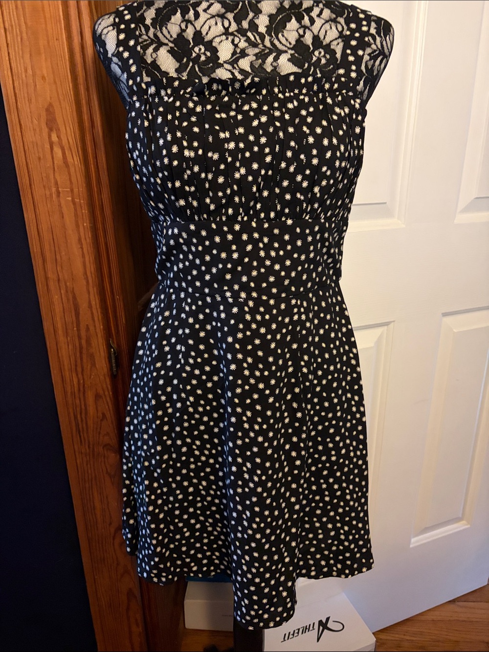 Black and White Floral Print Dress